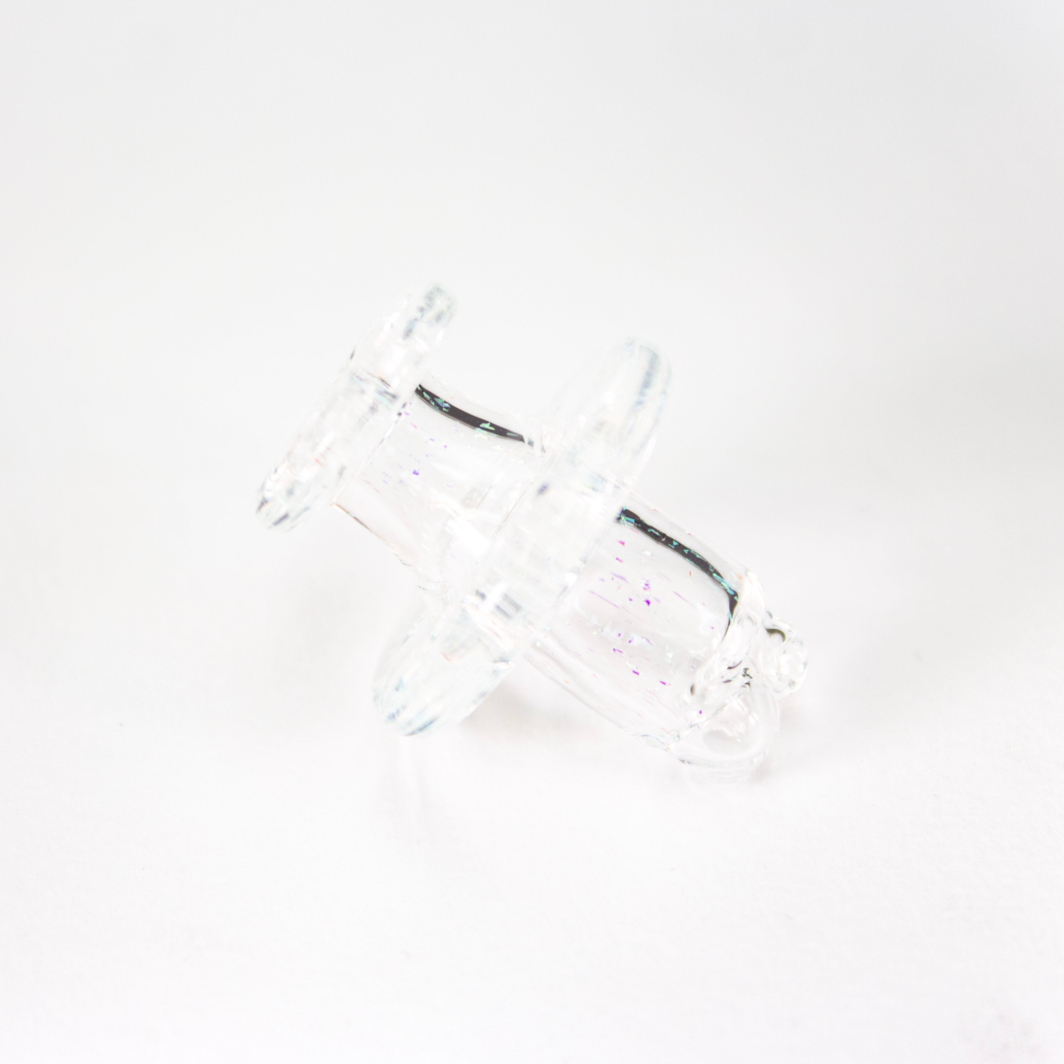 Sandalz Glass Clear with Green Dichro 3DXL Spinner Cap #SAN104 - Planet Caravan